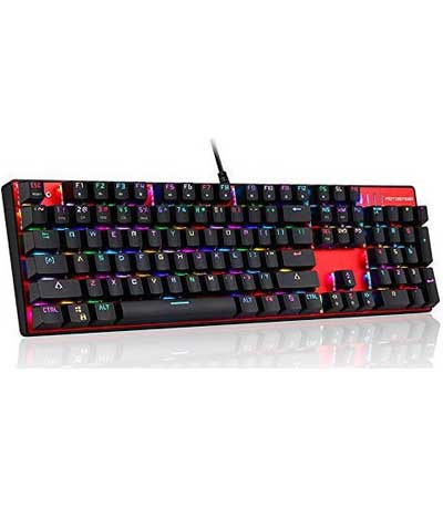 Motospeed CK104 Red Wired Mechanical Keyboard RGB Blue Switch US Layout (Ελληνικης Αντιπροσωπ)