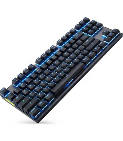 Motospeed GK82 Black Wireless Mechanical Keyboard Ice Blue Backlit Red Switch GR Layout