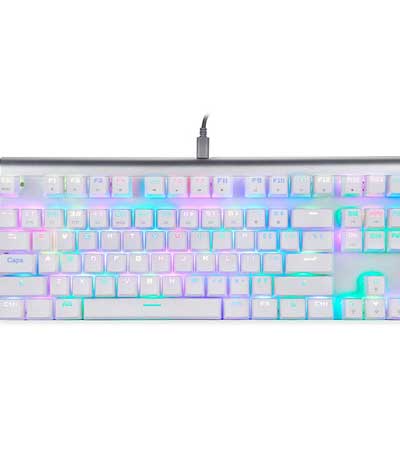 Motospeed CK101 Wired mechanical keyboard RGB white color with Red switch US Layout