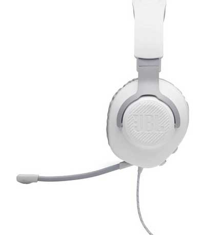 JBL Quantum 100, Over-Ear Wired Gaming Headset σε Ασπρο (με μονο 3.5 jack)