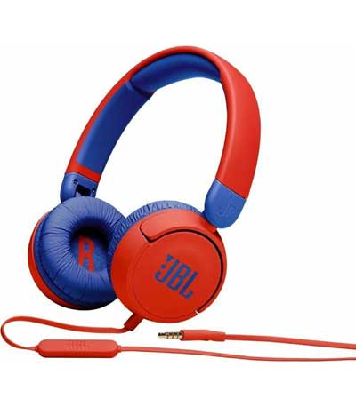 JBL JR310, On-Ear Headphones for Kids, Universal, Safe Listening Red