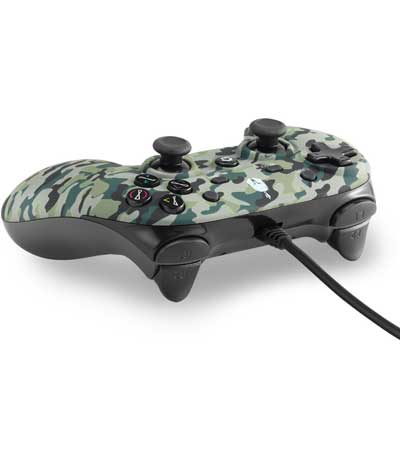 Spartan Gear Oplon Wired Controller For PS3 & PC - Green Camouflage