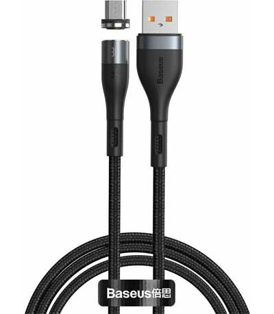 Baseus Zinc Magnetic USB 2.0 to micro USB Cable Μαύρο 1m (024792)