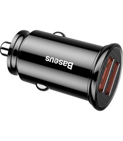 Baseus Φορτιστής αυτοκινήτου Circular 2x USB QC3.0 Quick Charge 3.0 SCP AFC 30W μαύρο (CCALL-YD01)