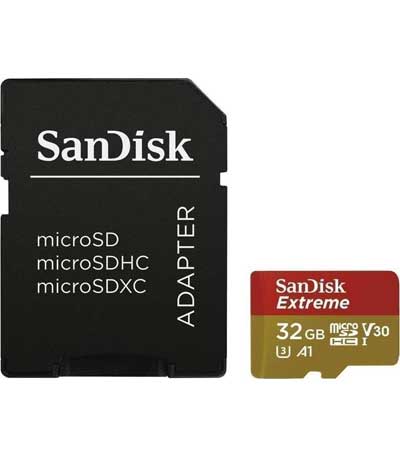 Sandisk Extreme microSDHC 32GB U3 V30 A1 with Adapter (SDSQXAF-032G-GN6MA)