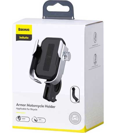 Baseus Βάση Μοτοσυκλέτας / Ποδηλάτου Armor Universal Motorcycle Holder - Ασημί (021297)