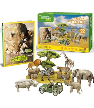 Cubic Fun 3D Πάζλ 69τεμ. National Geographic glabal license African Wildlife DS0972h