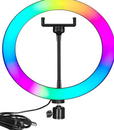 LED Ring light No brand M33, 33cm, RGB, 25W, Black - 40126