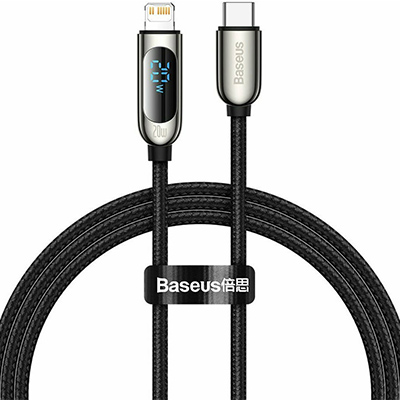 Baseus Display,USB-C cable for Lightning PD, 20W, 1m (black) (CATLSK-01)