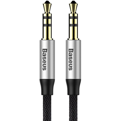 Baseus Yiven Audio Cable mini jack 3,5mm AUX, 1m (Black+Silver) CAM30-BS1