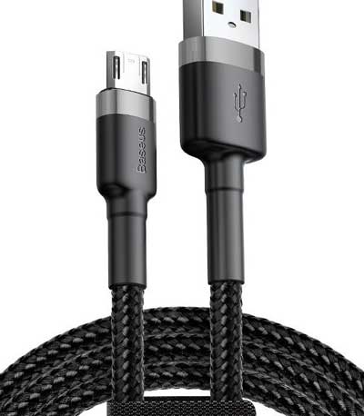 Baseus Cafule Micro USB cable 1.5A 2m (Gray + Black) CAMKLF-CG1
