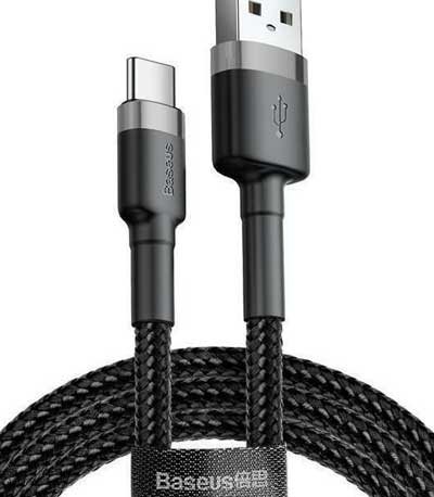 Baseus Cafule cable USB-C 2A 2m (Gray+Black) CATKLF-CG1