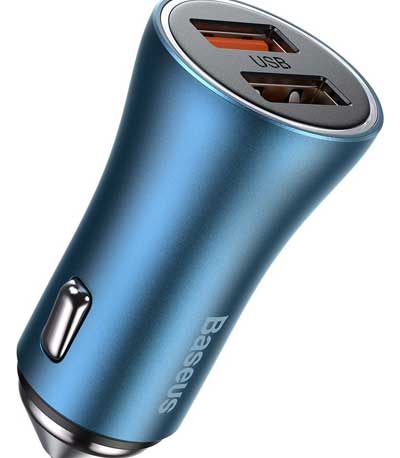 Baseus Golden Contactor Pro car charger, 2x USB, QC SCP, 40W (blue)
