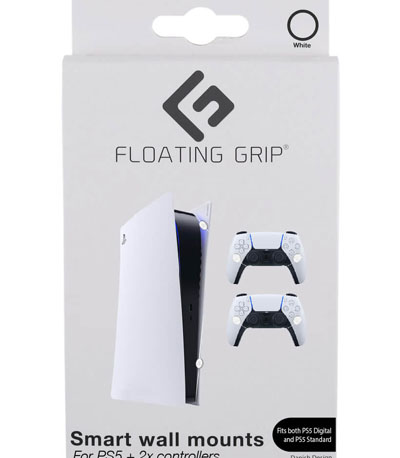 Floating Grip Playstation 5 Wall Mounts Βαση Τοιχου για PS5 +2 Controllers - White Bundle