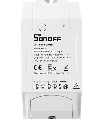 Sonoff Έξυπνος Διακόπτης Θερμοκρασίας και Υγρασίας TH16 Wi-Fi Switch 15A (IM160712002)