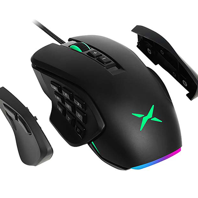 Delux M631 RGB 12400DPI Wired Gaming Mouse with replaceable sides (black)