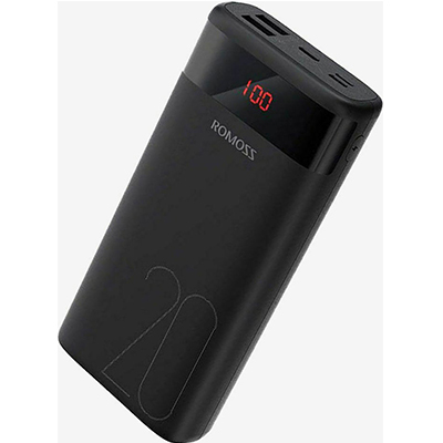 Romoss Ares 20 Power Bank 20000mAh 2 Θύρες USB-A Μαύρο (PAS20-102-2131)