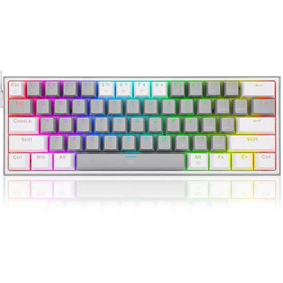 Redragon K617 FIZZ Gaming Μηχανικό Πληκτρολόγιο 60% Red RGB(US) White/Grey