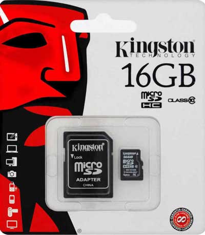 Κάρτα Μνήμης Kingston MicroSDHC 16GB Class 10