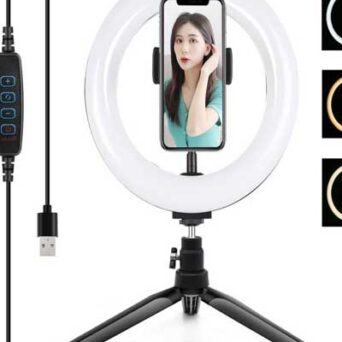 Puluz Tripod Mount with 20cm LED Ring Vlogging PKT3073B