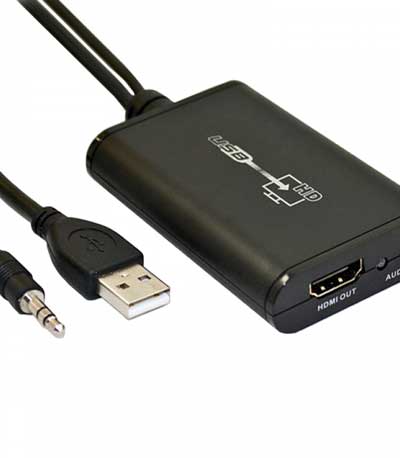 Μετατροπέας USB σε HDMI Μ με Καλώδιο Ήχου, Μαύρο - 18304 - Expected products