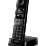 PHILIPS ασύρματο τηλέφωνο D4701B/34, με ελληνικό μενού, μαύρο