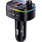 POWERTECH FM Transmitter PT-958 με οθόνη, RGB, QC3.0, Bluetooth, μαύρος