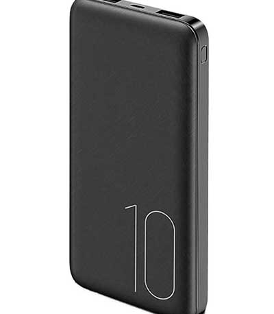 USAMS power bank PB7 10000mAh, 2x output, 2.1A, μαύρο