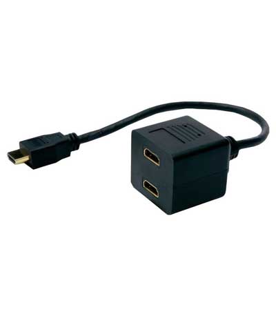 POWERTECH HDMI Splitter 19pin male / 2x Female Gold, copper