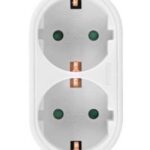 POWERTECH αντάπτορας ρεύματος PT-820, 2x schuko, 250V 16A, λευκός
