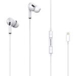 ROCKROSE earphones με μικρόφωνο Solo LT Neo, Lightning, 1.2m, λευκά