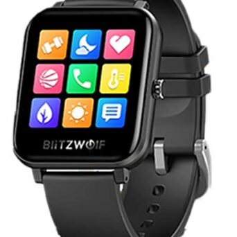 BlitzWolf SmartWatch BW-GTC, Phone Call Compatible, 1.54" IPS Display, Blood Pressure and Oxygen Monitor, Sport Modes - Black
