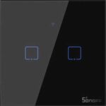 Sonoff Έξυπνος Διπλός Διακόπτης T3 TX 2-Gang WiFi + RF 433 Wall EU – Μαύρο (IM190314019)