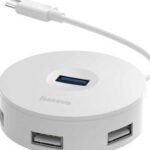 Baseus HUB round box adapter Type-C to USB3.0*1+USB2.0*3 + Micro USB White CAHUB-G02