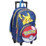 LaPlumeDoree POKEMON Τσάντα Νηπίου/Δημοτικού - Pikachu 2 Θήκες + 1 Τσέπη Τρόλεϊ BackPack '28x49x18cm' (226POE204ASX)