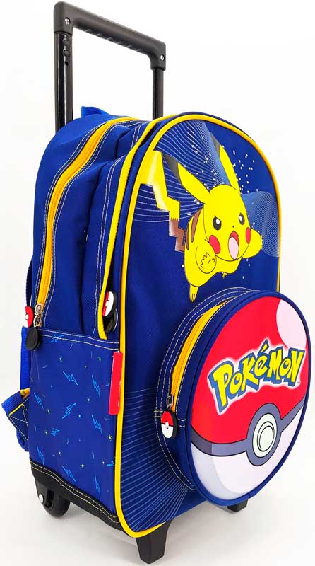 LaPlumeDoree POKEMON Τσάντα Νηπίου/Δημοτικού - Pikachu 2 Θήκες + 1 Τσέπη Τρόλεϊ BackPack '28x49x18cm' (226POE204ASX)