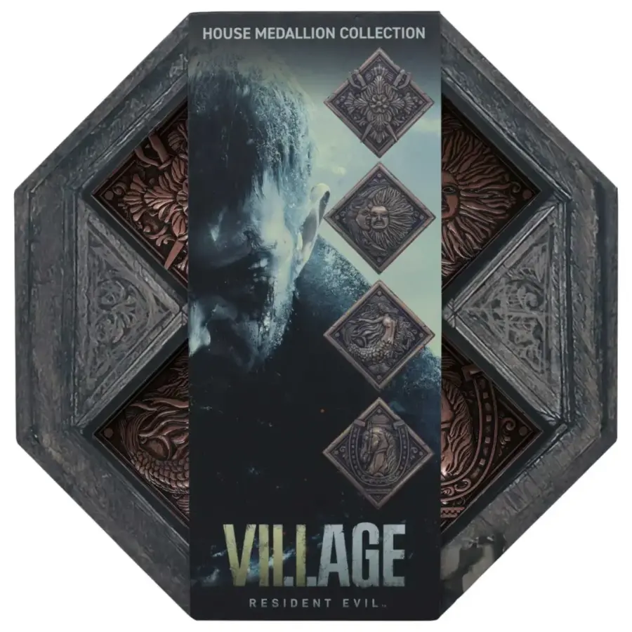 Fanattik RESIDENT EVIL VIII Μενταγιόν - 4 House Set Crest Medallion Limited Edition (FNTK-CAP-RE802)