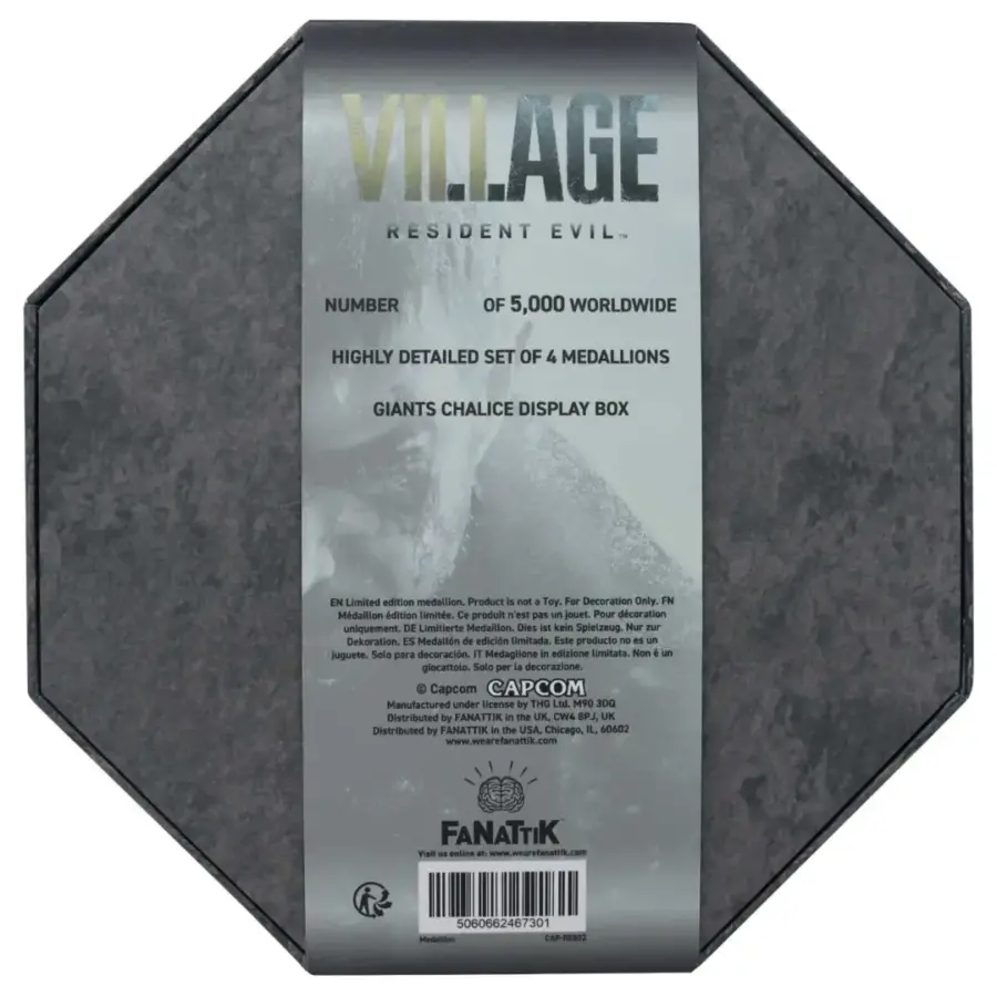 Fanattik RESIDENT EVIL VIII Μενταγιόν - 4 House Set Crest Medallion Limited Edition (FNTK-CAP-RE802)