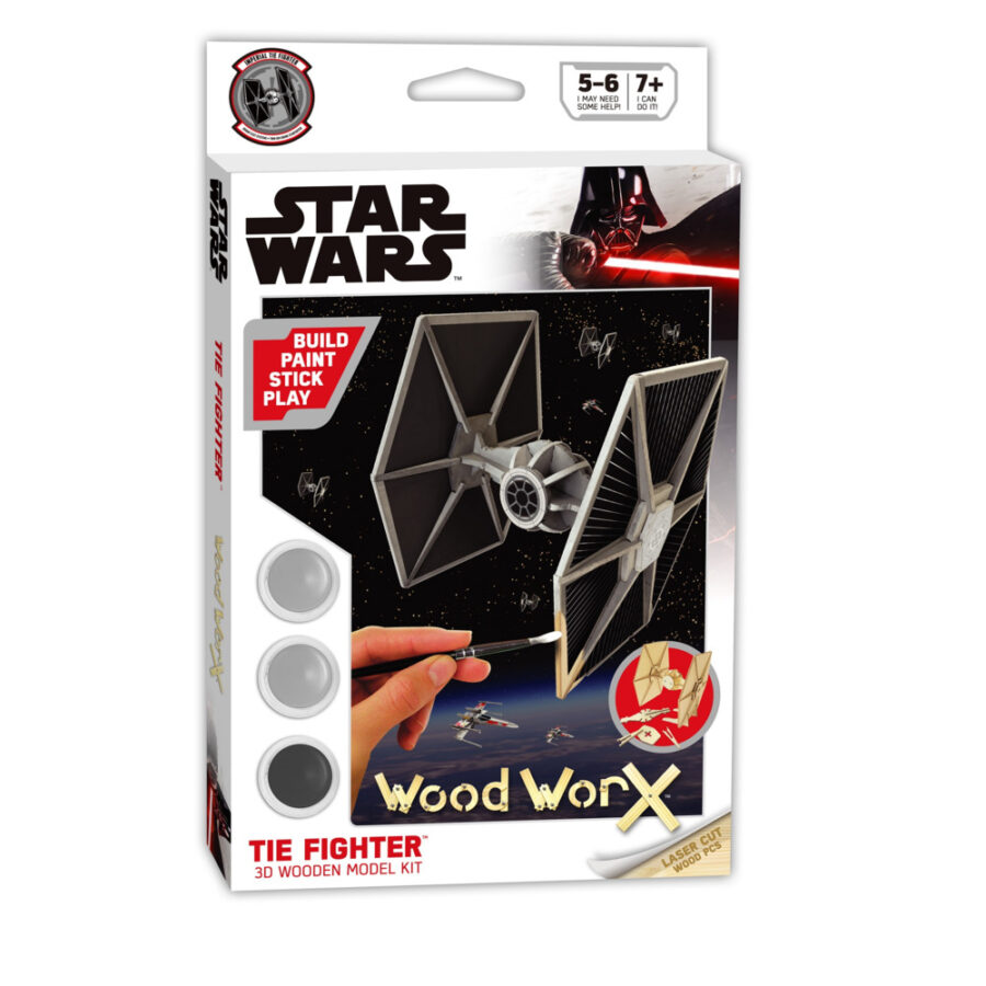 Wood WorX Star Wars Tie Fighter Φιγούρα Μοντελισμου Διαστημόπλοιο 32 Κομματιών (177678)