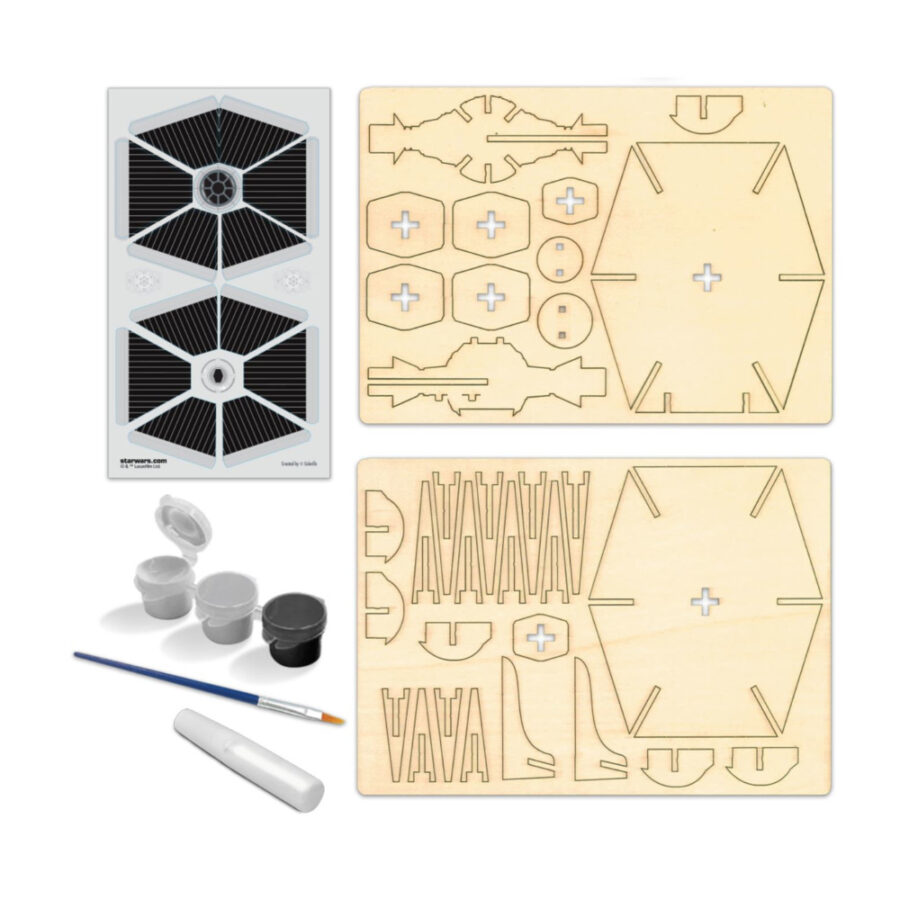 Wood WorX Star Wars Tie Fighter Φιγούρα Μοντελισμου Διαστημόπλοιο 32 Κομματιών (177678)