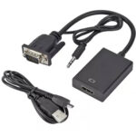 POWERTECH αντάπτορας VGA & 3.5mm σε HDMI PTH-078, μαύρος