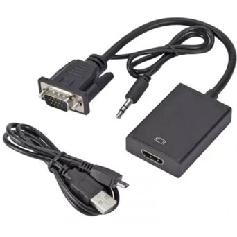 POWERTECH αντάπτορας VGA & 3.5mm σε HDMI PTH-078, μαύρος
