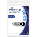 MediaRange USB 2.0 Flash Drive 8GB (Black/Silver) (MR908)