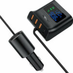 Acefast B8 digital display car HUB charger black (B8)