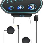 A10 Bluetooth Ασύρματα Ακουστικά Ηeadset Ομιλίας Handsfree για Κράνος Αναβάτη Μηχανής A2DP με Voice Assistant, 2 Ακουστικά & Μικρόφωνο