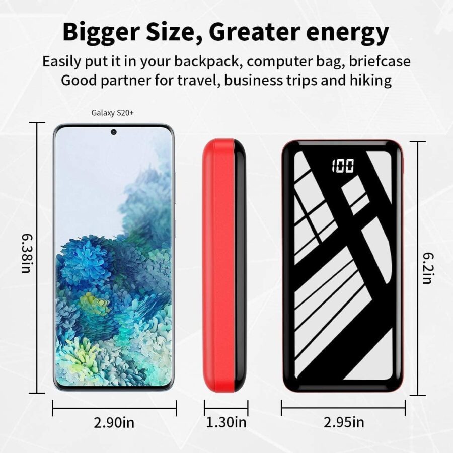 Nornss Portable Charger Power Bank NS-89 30000mAh with LCD Digital Display and USB-C Input, Dual USB (Black)