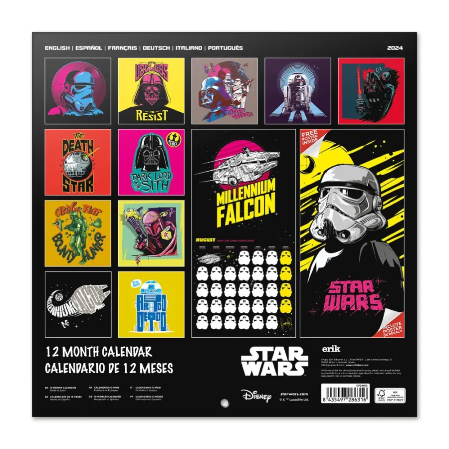 Grupo Erik STAR WARS - Wall Calendar 2024 (CP24012)