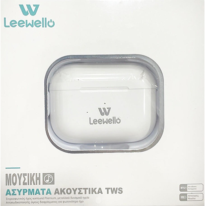 Leewello WP422 Ασύρματα Ακουστικά με Θήκη Φόρτισης TWS Flat Ear Bluetooth Handsfree Άσπρα