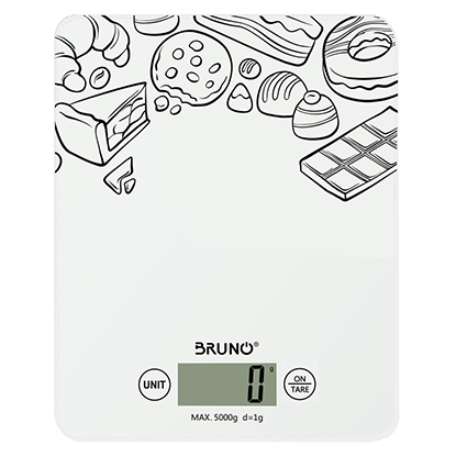 BRUNO ψηφιακή ζυγαριά κουζίνας BRN-0060, έως 5kg, λευκή (BRN-0060)