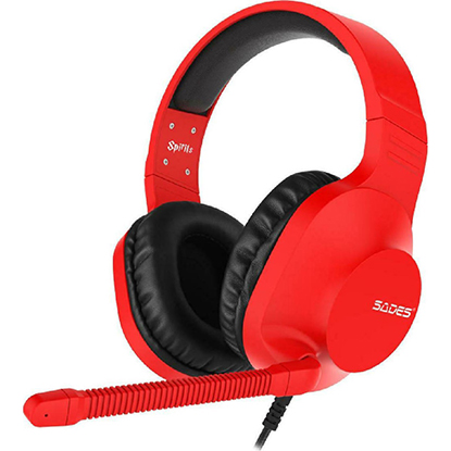 Sades Spirits Over Ear Gaming Headset με σύνδεση 2x3.5mm Κόκκινο